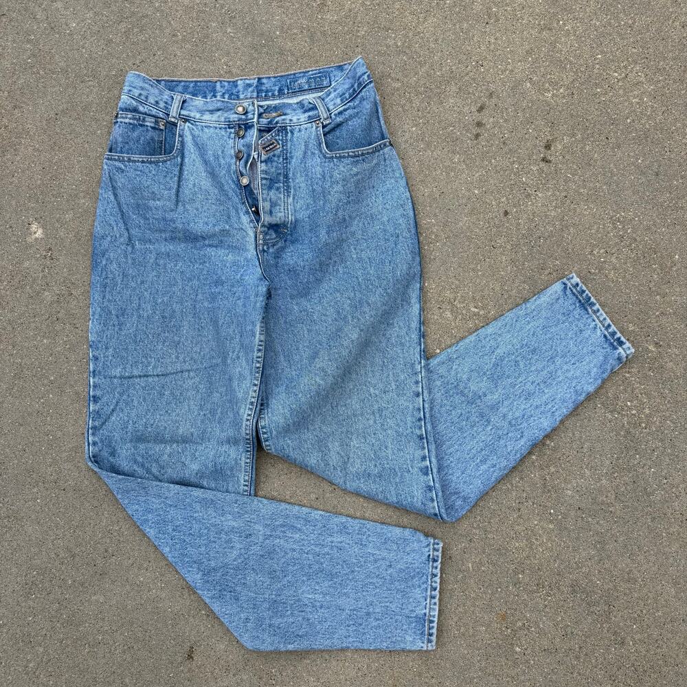 Vintage 90s Lawman High Rise Button Fly Wedgie Mom Cowgirl Western Jeans 11x32